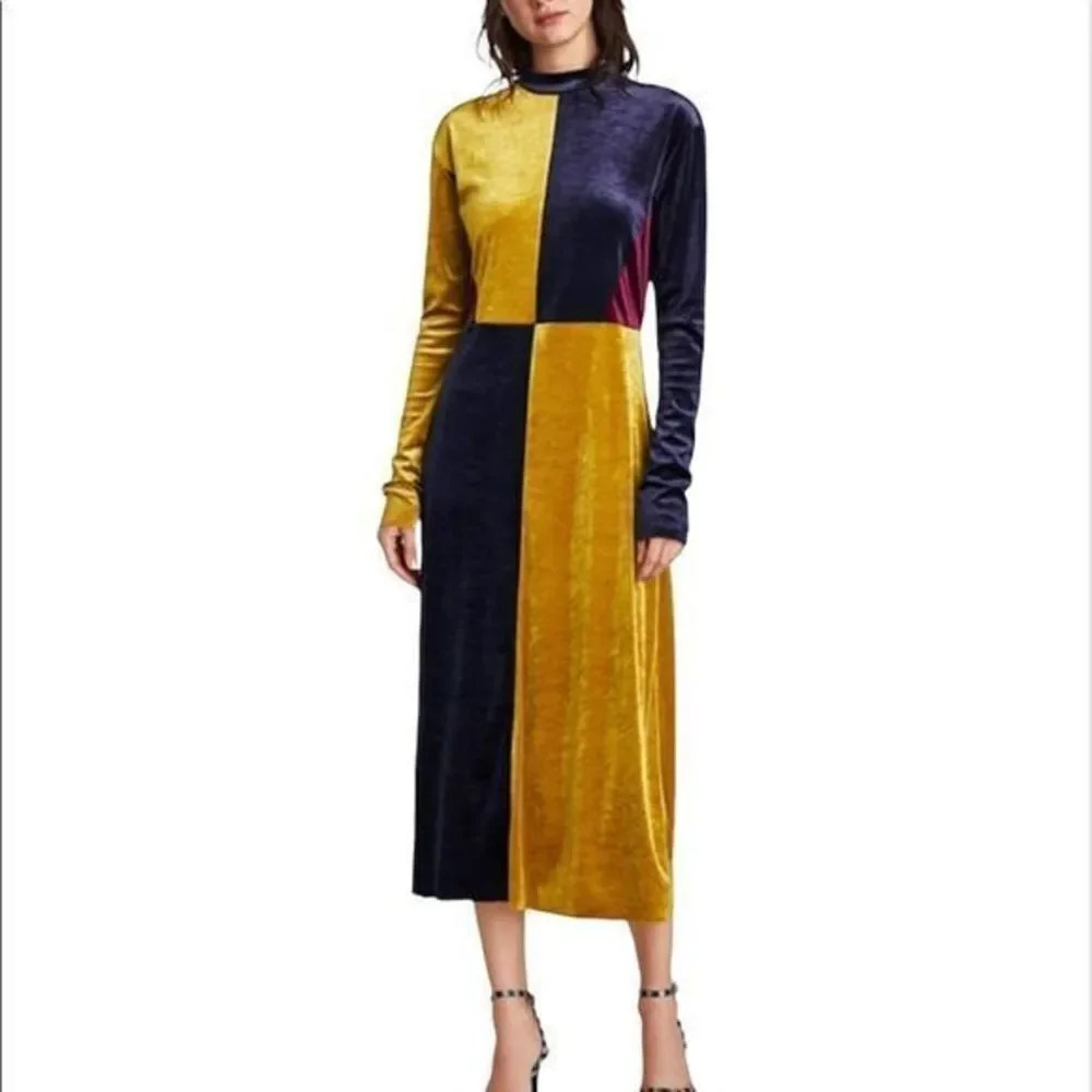 Zara velvet Mid length Cocktail dress - Picture 3 of 8